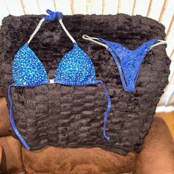 Blue Rhinestone Bikini Set - Picture 2 of 2